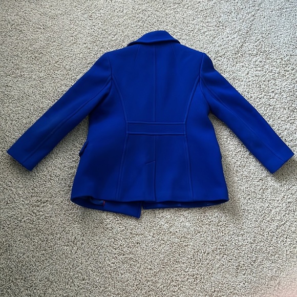🎉HP 8X🎉Talbots Petite 6P Cobalt Blue Womens Double Breasted Pea Coat - Picture 3 of 8